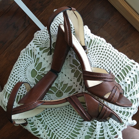 Coach sandal high heels brown leather - Picture 3 of 5